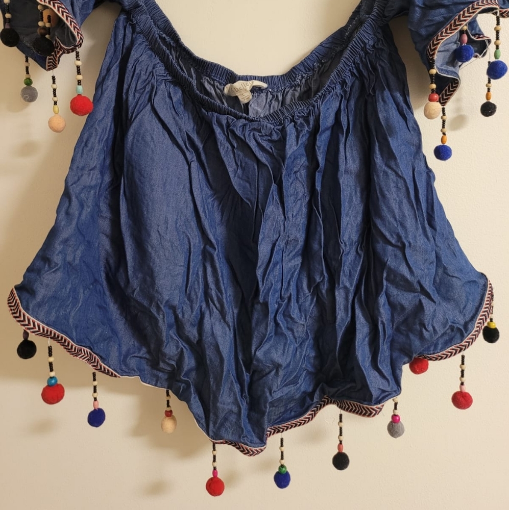 Denim top size large
